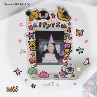 番茄是只熊合作款 3寸拍立得相框小熊小企鹅卡通图案朋友生日礼物