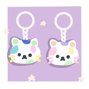 玩颜料 小猫挂件钥匙扣可爱ins萌书包挂坠小众情侣生日礼物 猫咪
