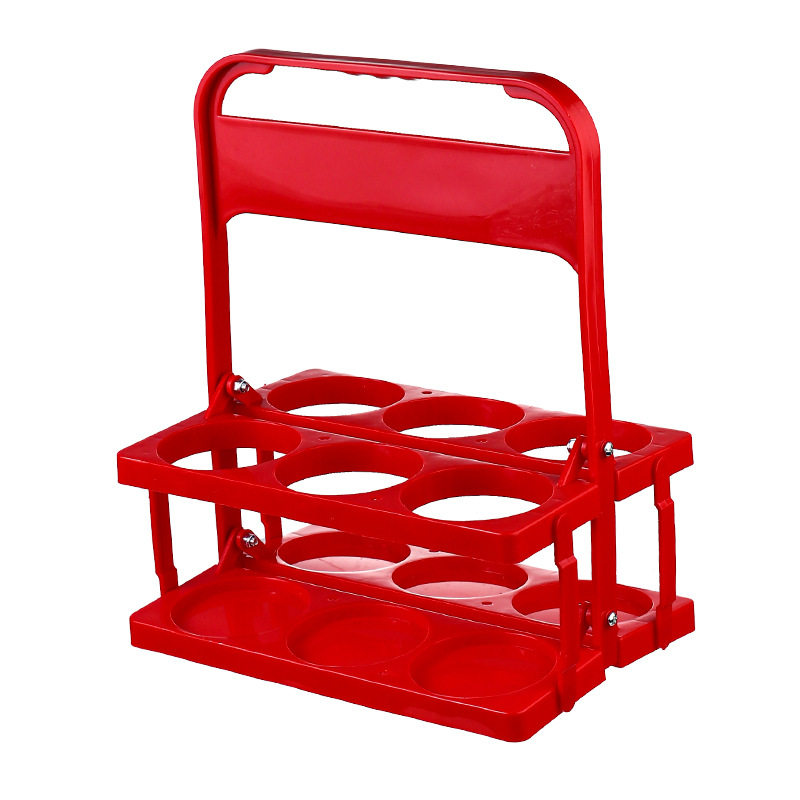 KTV啤酒塑料提篮便携式提蓝可折叠酒架6瓶装提子手提框红酒筐杯架