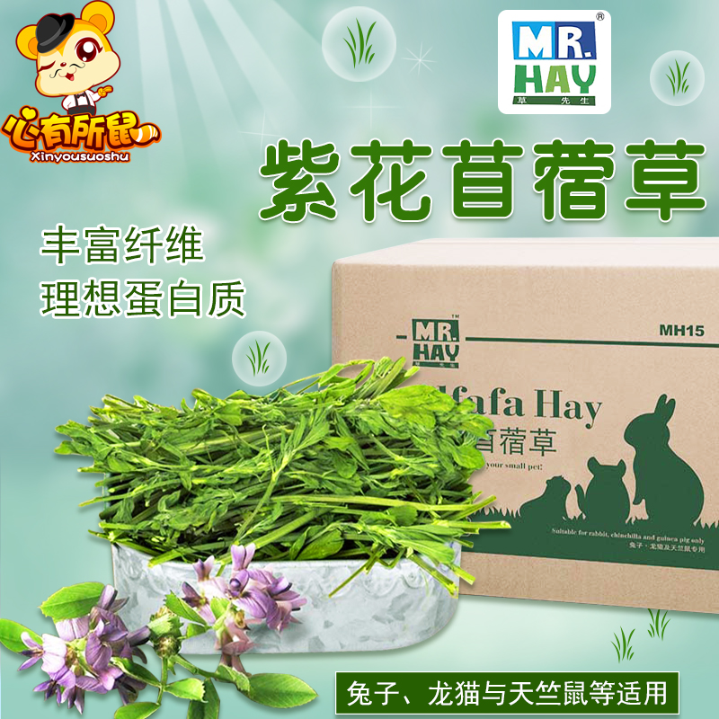 草先生紫花苜蓿草兔粮豚鼠龙猫粮荷兰猪饲料兔子口粮干草牧草-封面