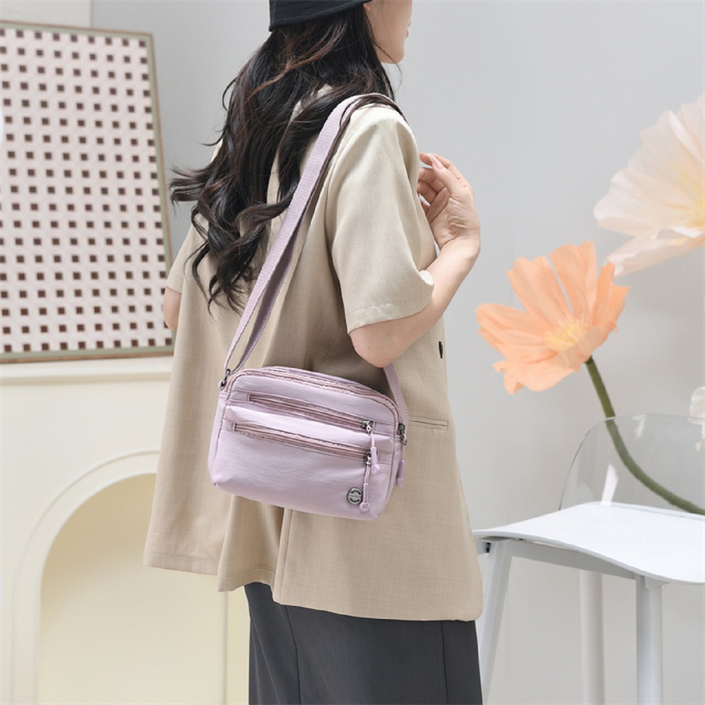 新款多层迷你尼龙小方包女时尚单肩斜挎包高级感百搭轻便休闲包包,箱包皮具/热销女包/男包,小方包,淘宝优惠券,粉丝福利购,淘宝优惠卷