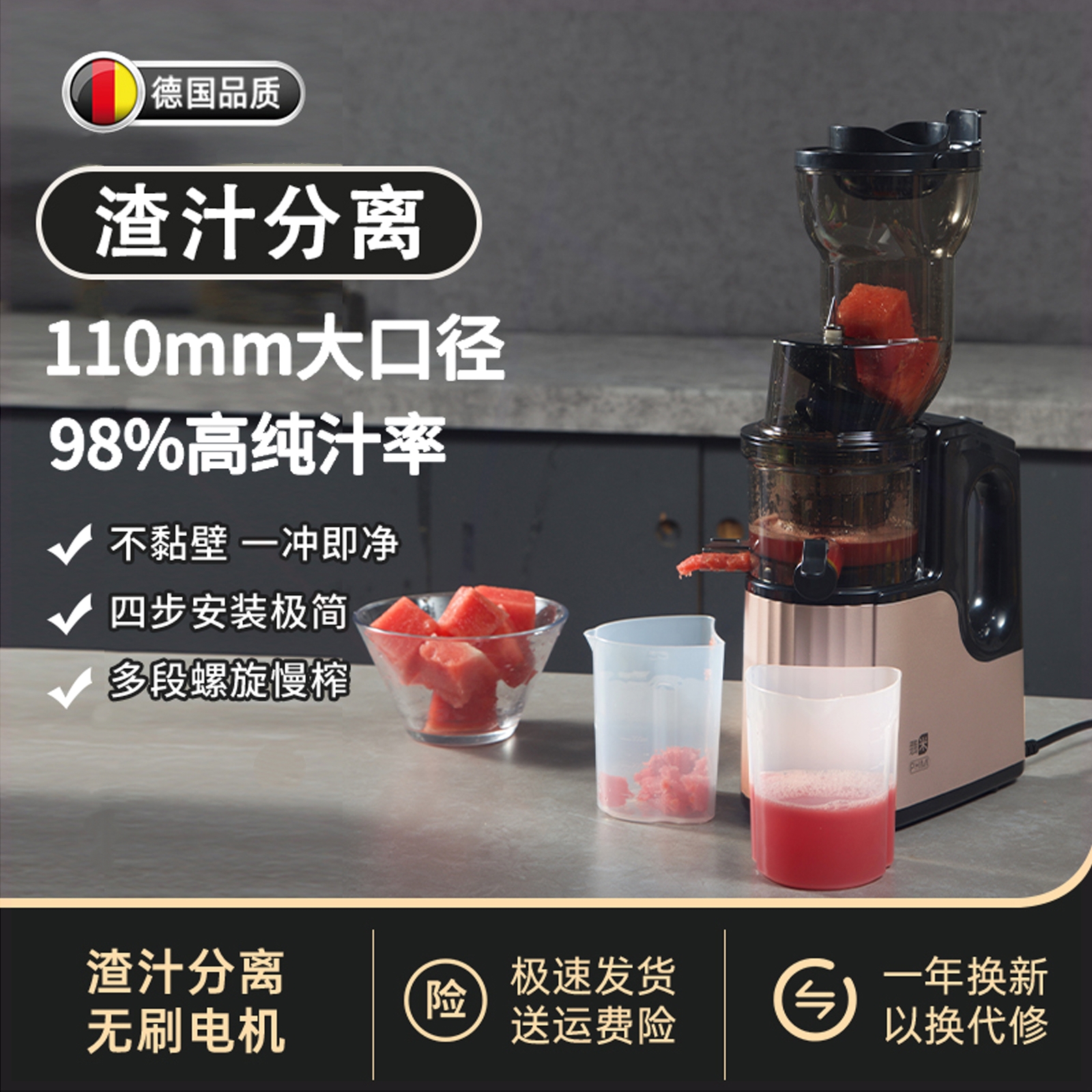 德国榨汁机渣汁分离家用水果蔬菜