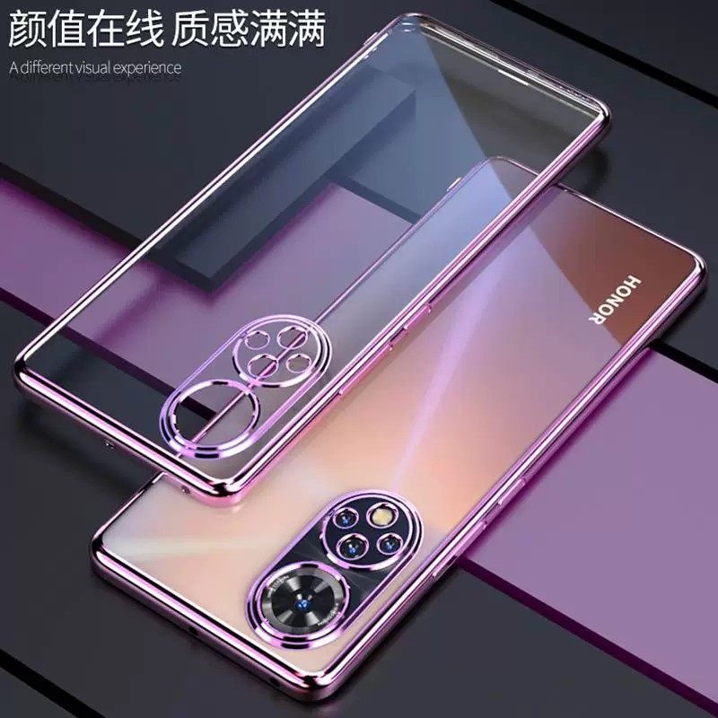 适用于华为荣耀50手机壳新款honor50pro防摔软壳50se透明电镀全包镜头