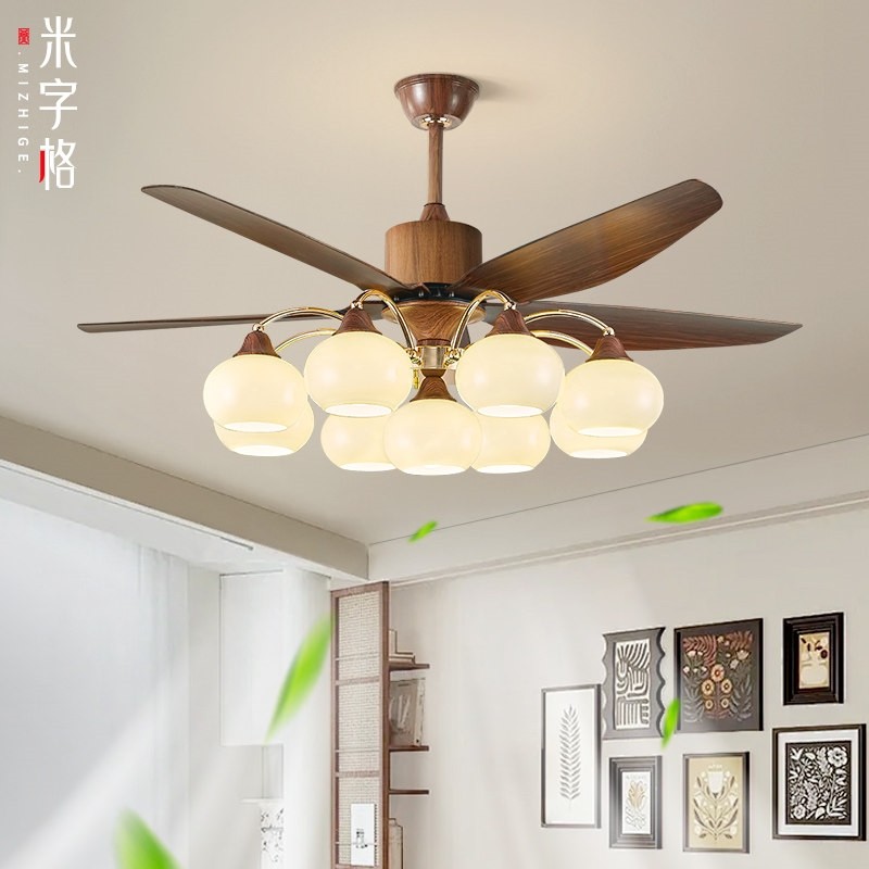 风扇灯吊扇灯餐厅2025新款客厅灯体吊灯具大风力中古电扇灯家用一,家装灯饰光源,风扇灯,淘宝优惠券,粉丝福利购,淘宝优惠卷