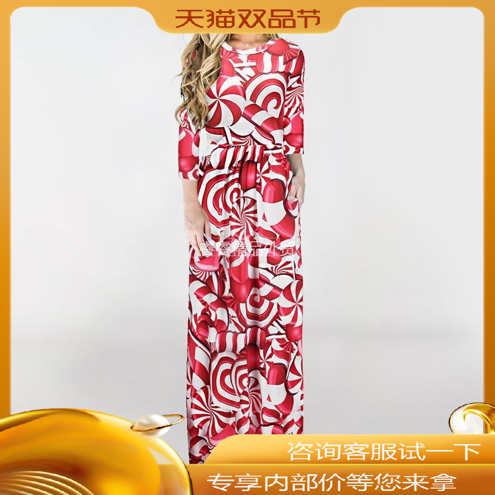 Women 's New long sleeve Christmas print dress clothing skirtin the Women's clothing/Boutique , Dress  category - from Buy2taobao.com to provide professional Taobao agent buy service
