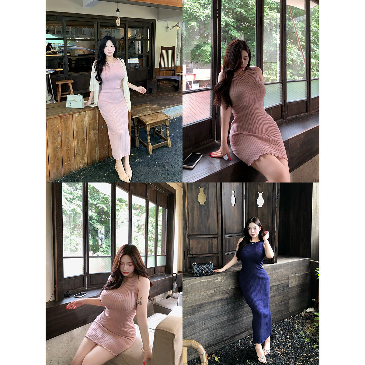 佳子【肌理淑女】微胖大码女装气质收腰显瘦开叉针织包臀裙修身长