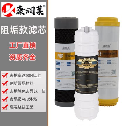 阻垢滤芯10寸T33椰壳烧结活性炭净水器除水垢水碱家用过滤器前置