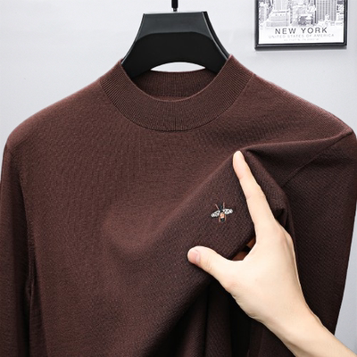 可机洗！80支精纺超细美丽诺羊毛衫男100纯羊毛半高领毛衣打底衫