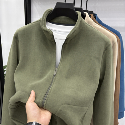 高密度摇粒绒卫衣男春秋季内搭抓绒衣冲锋衣内胆双面加绒保暖夹克