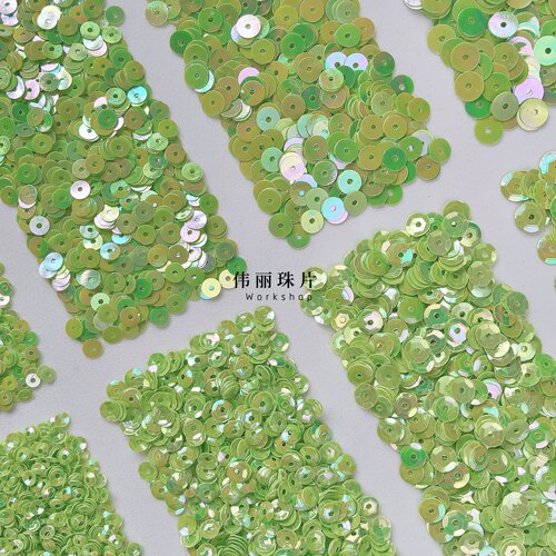 法式刺绣PVC珠片苹果绿色