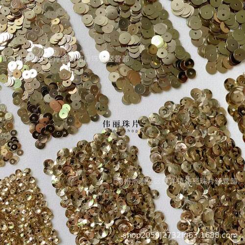 PET浅金法式刺绣亮片服装辅料