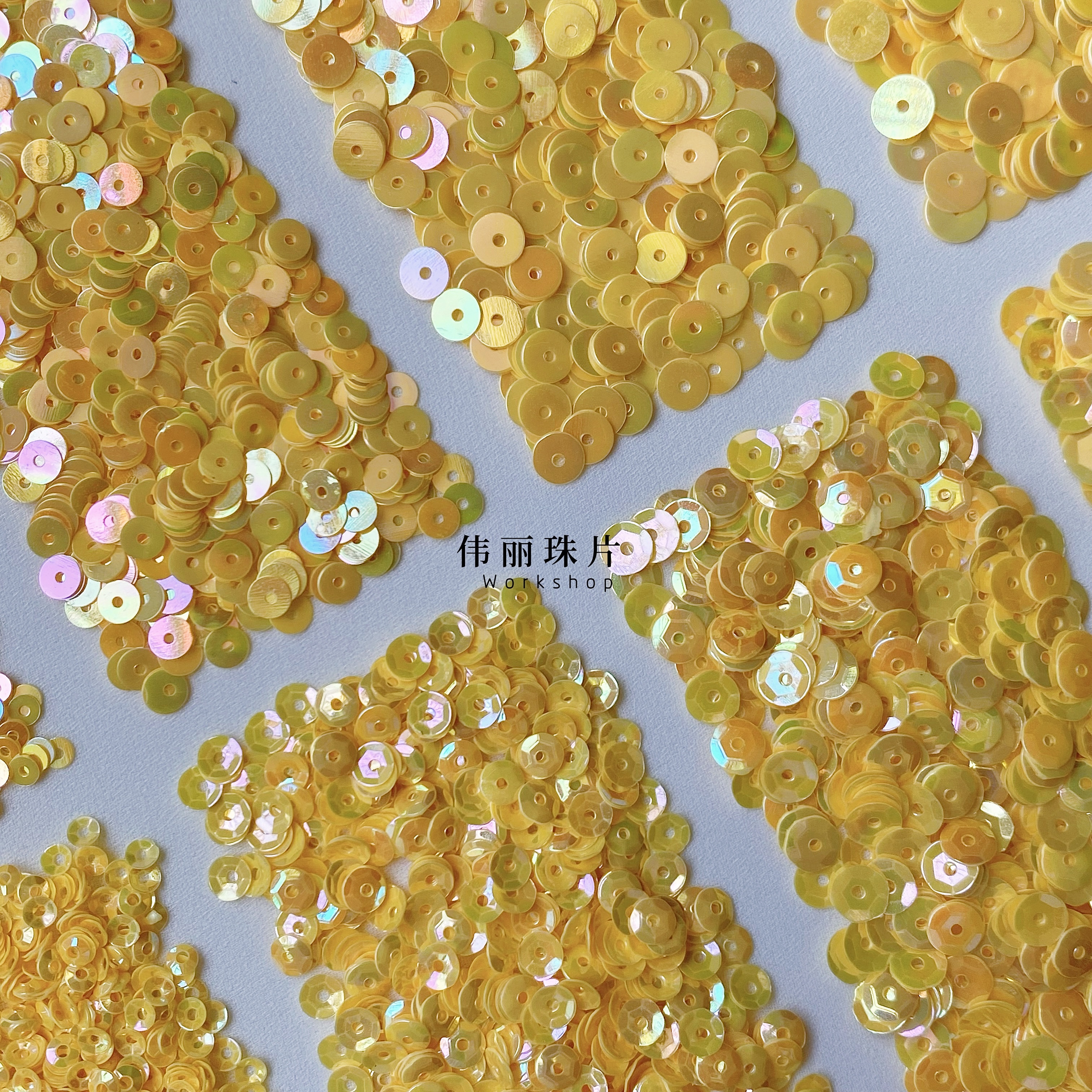 赤金黄色法式刺绣PVC珠片