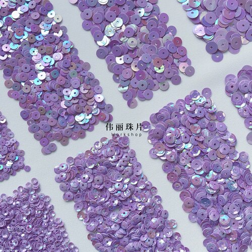 法式刺绣PVC珠片丁香紫色
