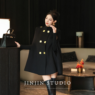 百搭保暖女装 2025冬季 羊毛斗篷外套上衣 前卫都市 MD进进原创