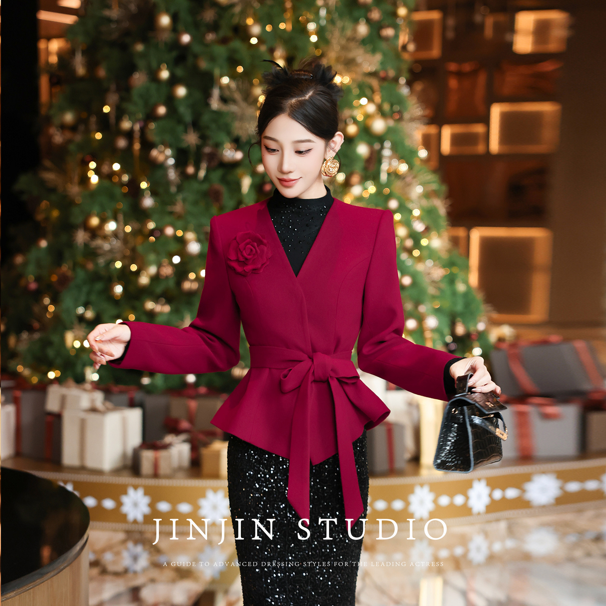 MD进进原创【凛冬恋歌】2025冬季加棉显瘦收腰设计感系带短外套,女装/女士精品,毛呢外套,淘宝优惠券,粉丝福利购,淘宝优惠卷