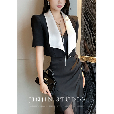 进进原创黑尚风采时尚百搭短外套