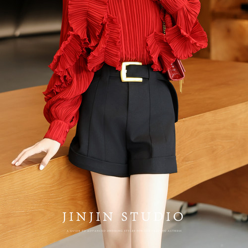 显瘦气质高腰时尚百搭裤子短裤