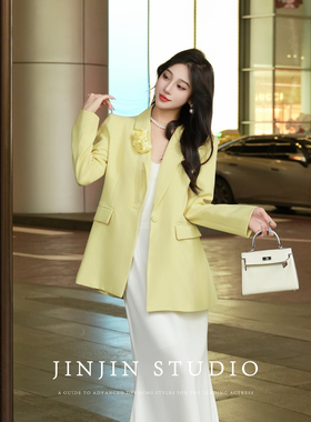 MD进进原创【智性美人】2026春季新品时尚设计师显瘦百搭西装外套