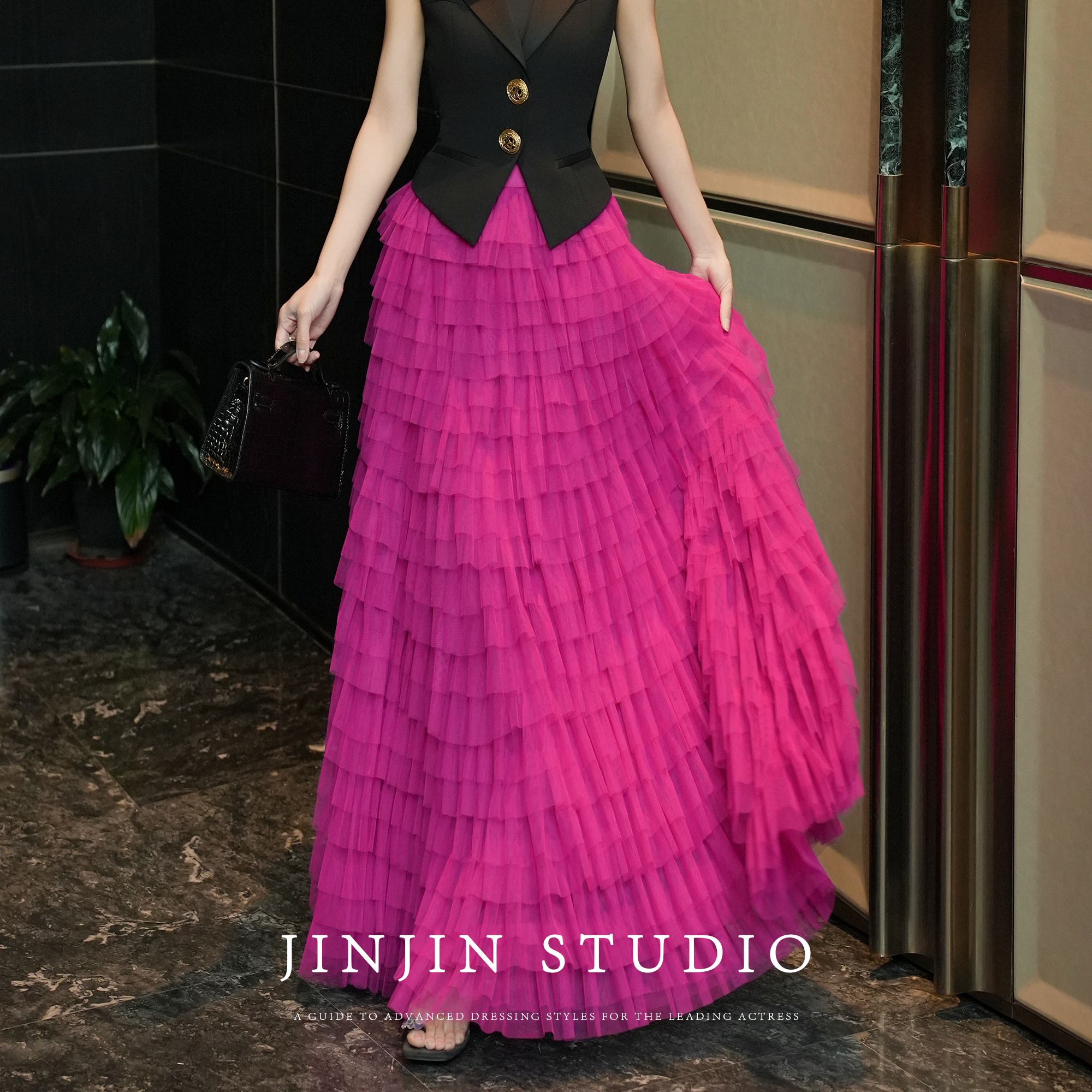 欧若风气质显瘦A字百搭半身裙