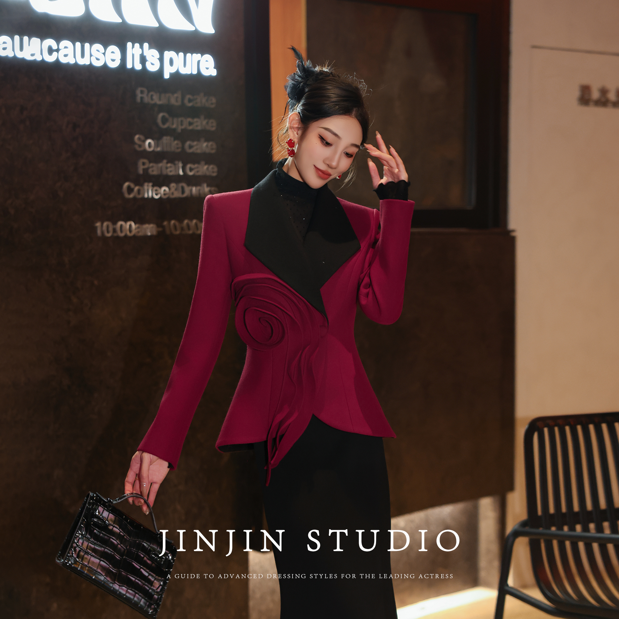 设计时尚保暖名媛加棉呢子外套