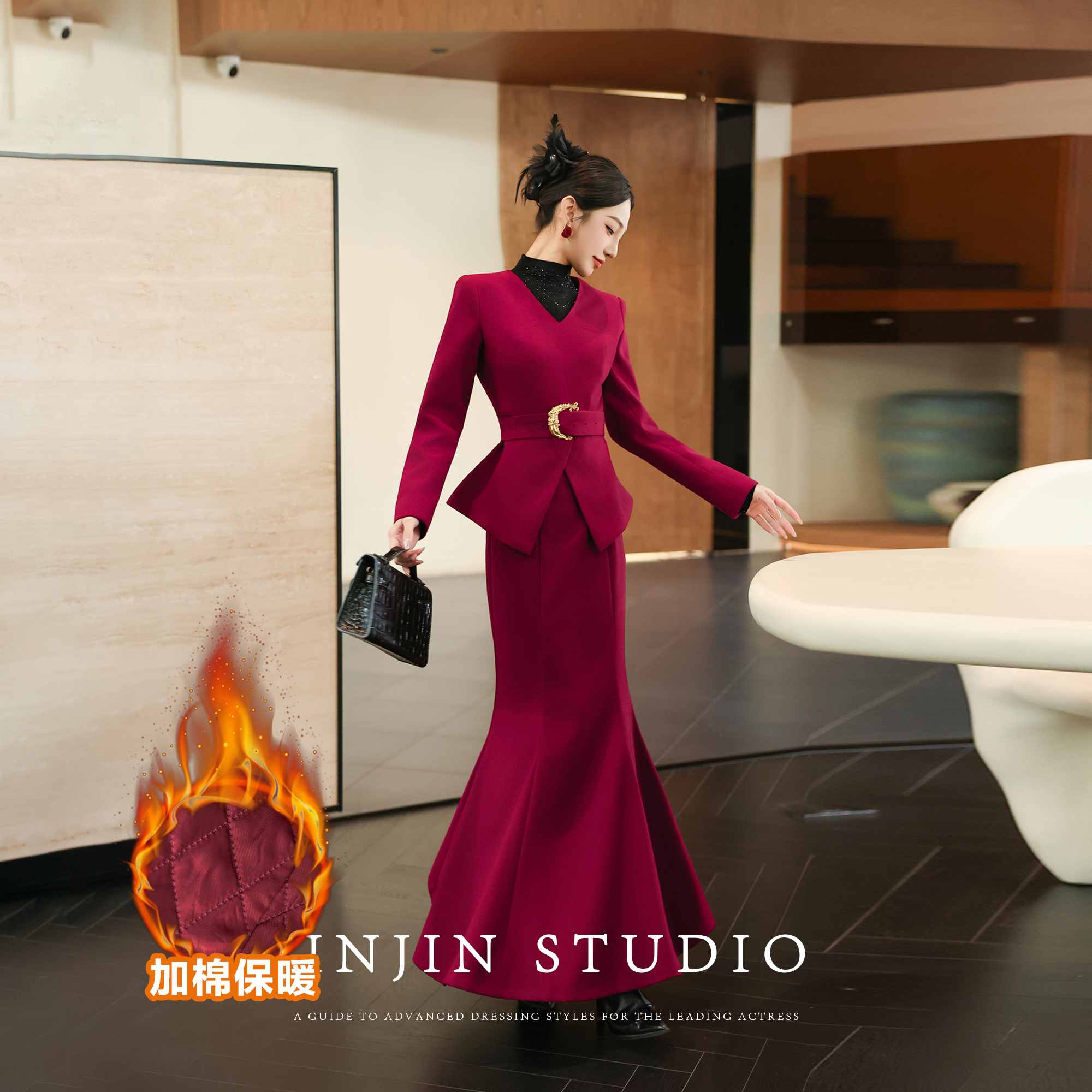 百搭时尚优雅上衣显瘦半身裙套装