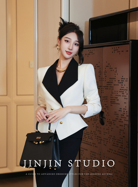 MD进进原创【领间风尚】2026春季显瘦气质百搭修身拼接名媛短外套