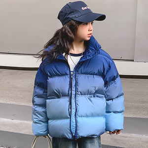 女童羽绒服秋冬2024新款儿童渐变色白鸭绒外套中大童防寒保暖上衣