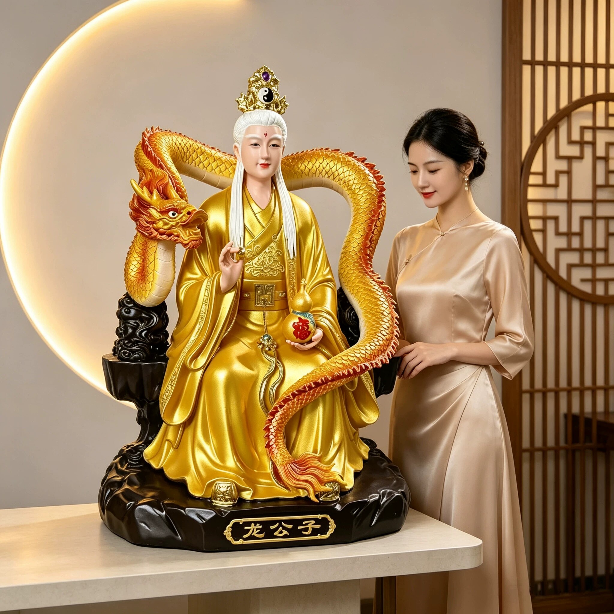 四海东海龙王三太子小白龙敖丙龙公子神像保平安家居摆件供奉佛像
