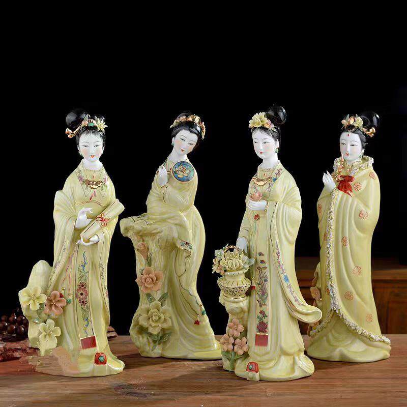 陶瓷七仙女神像古典四大美女嫦娥玉兔仙子何仙姑娘七仙女供奉佛像