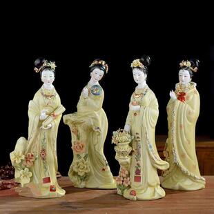 陶瓷七仙女神像古典四大美女嫦娥玉兔仙子何仙姑娘七仙女供奉佛像