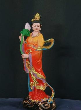 树脂七姑娘神像荷花仙女仙子像何仙姑家用供奉七仙女公主佛像摆件