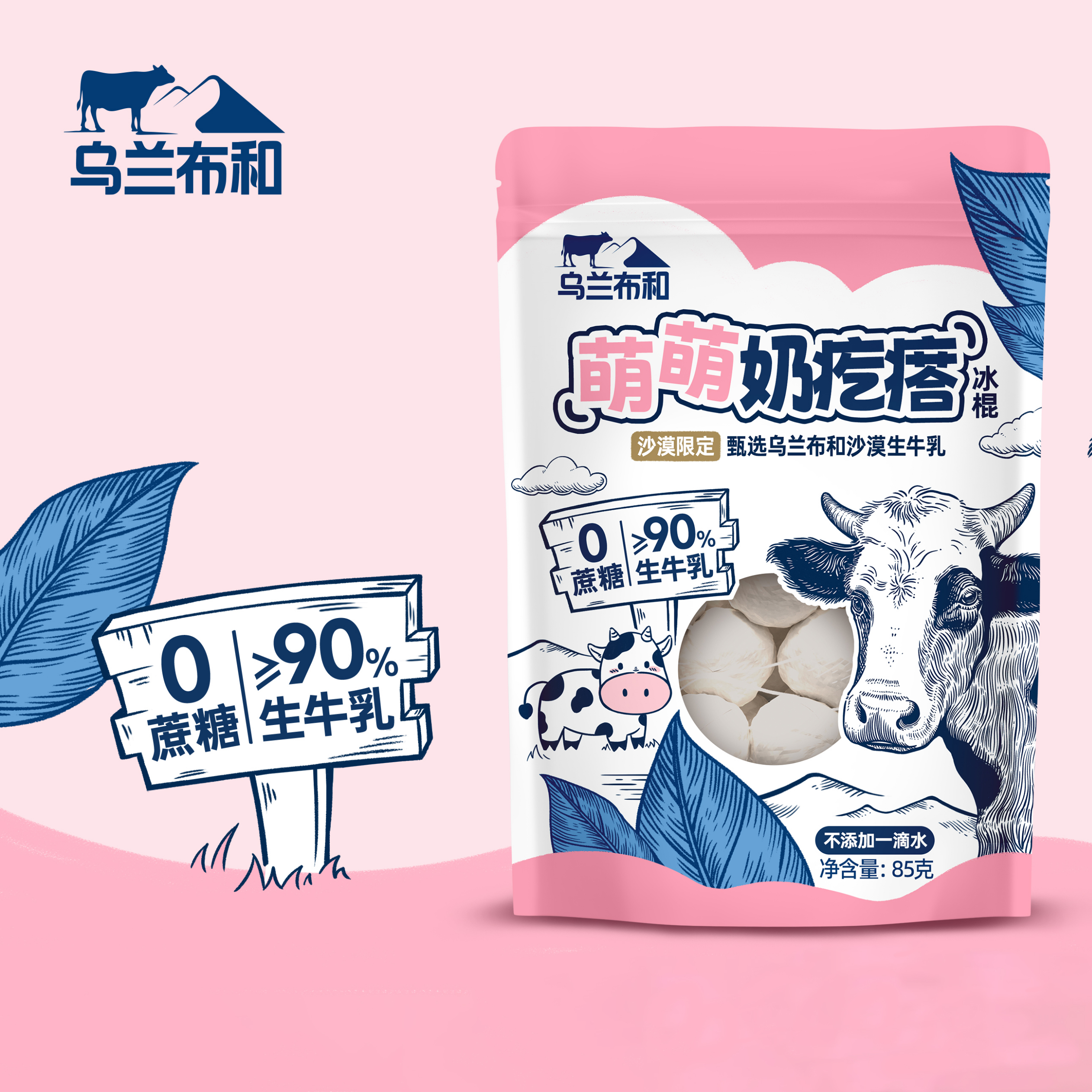 乌兰布和奶疙瘩冰球 生牛乳含量≥90%醇奶味0蔗糖生牛乳冰淇淋