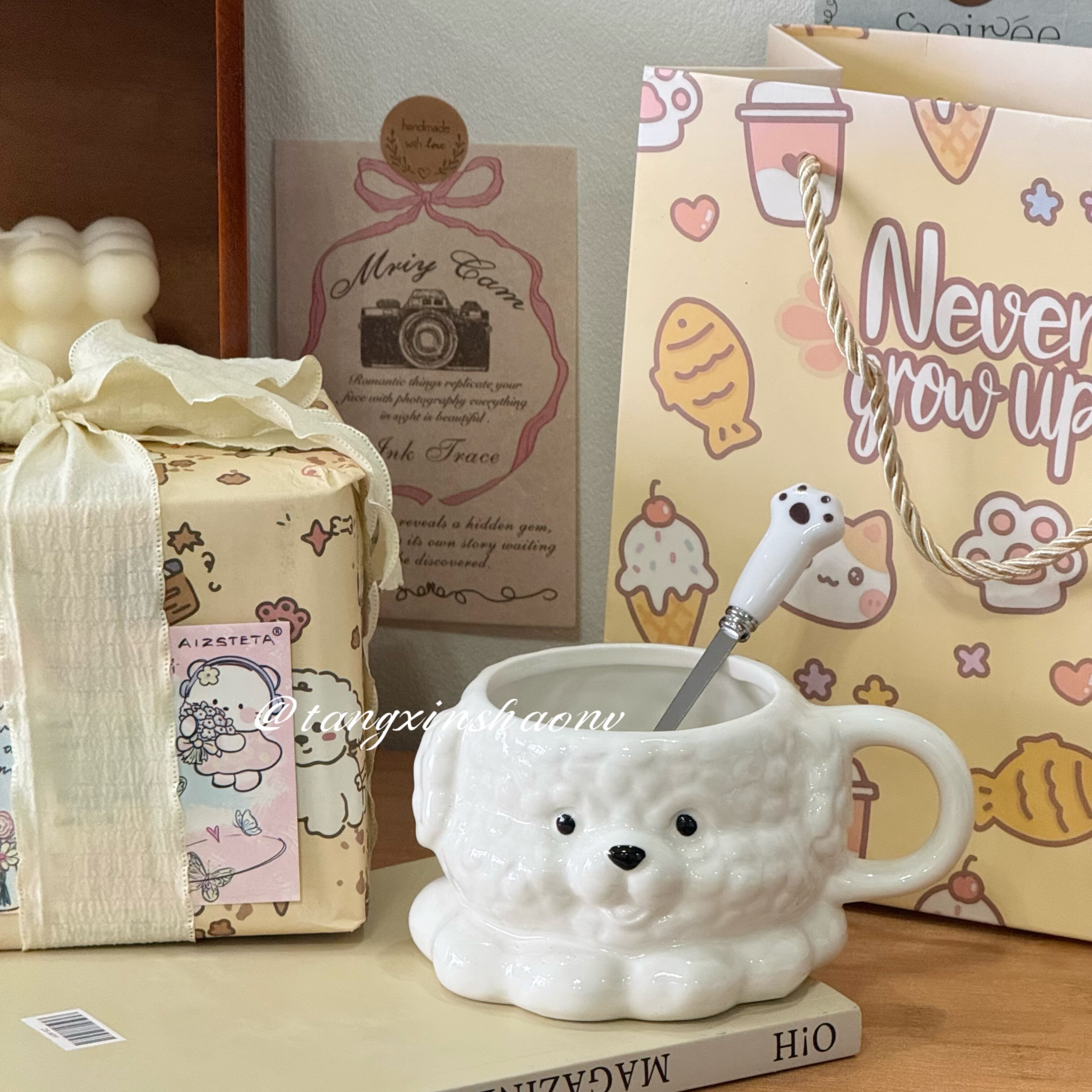 送礼生日礼物水杯送闺蜜可爱陶瓷马克杯精致可爱呆萌咖啡杯实用杯