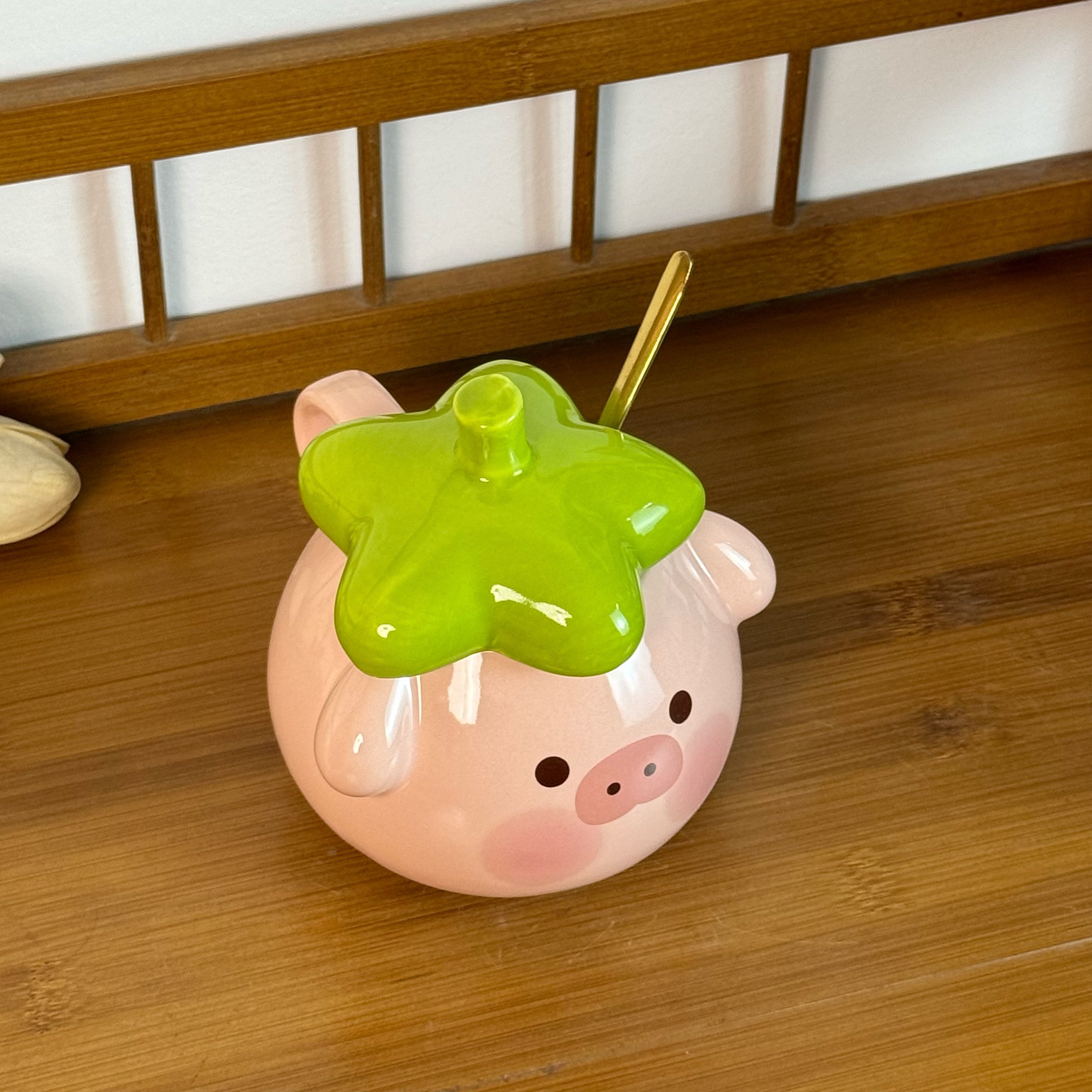 呆萌少女心菜猪水杯陶瓷送礼可爱马克杯送朋友高颜值杯子早餐水杯,餐饮具,马克杯,淘宝优惠券,粉丝福利购,淘宝优惠卷