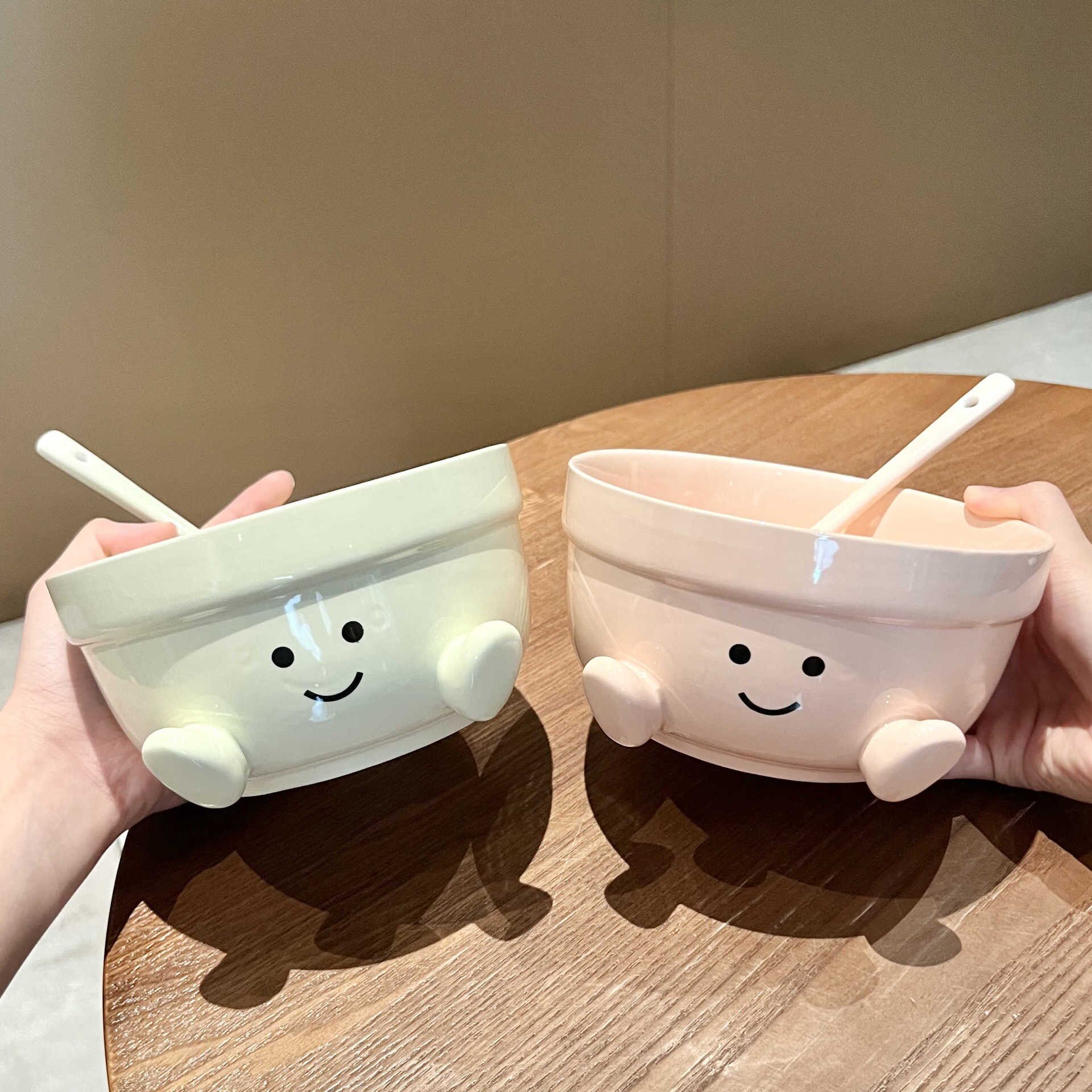可爱胖胖脚丫碗陶瓷泡面碗干饭碗