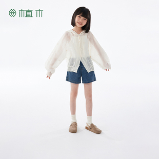 植木天丝盘扣连帽女童薄外套2026夏装 新中式 系列 儿童童装 新款