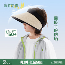 植木童装UPF50+空顶男童女童遮阳帽中大童2025夏装新款儿童防晒帽