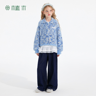 上衣女童毛衣 中大童毛衣针织开衫 植木童装 儿童毛衣2025秋冬新款