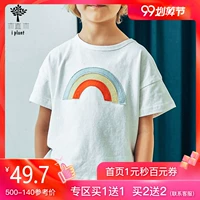 5 Trẻ em Áo thun ngắn tay cho bé mùa hè 2019 Mới Rainbow In Cotton Boy ngắn tay - Áo thun áo thun dài tay thu đông