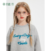 中大童圆领卫衣上衣女童加绒卫衣童装 植木 儿童卫衣2025秋冬新款