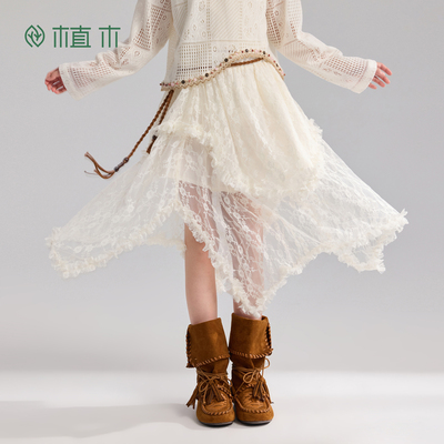 植木【波西米亚风】蕾丝纱裙 女童半身裙 2026年夏季新款儿童短裙