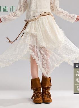植木【波西米亚风】蕾丝纱裙 女童半身裙 2026年夏季童装儿童短裙