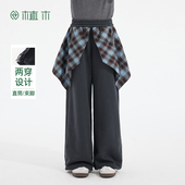 女童裤 植木童装 子 中大童屁帘裤 直筒阔腿裤 儿童裤 子2026春新款