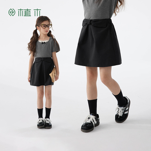 植木蝴蝶结A字女童短裙防走光安全裤 新款 儿童童装 中大童2026夏装