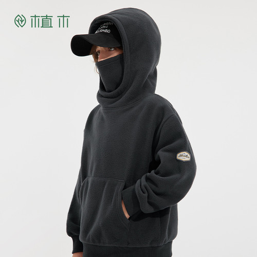 男童摇粒绒面具保暖卫衣