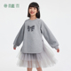植木童装 儿童连衣裙2025秋冬新款 中大童网纱裙子女童加绒连衣裙