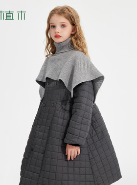 植木童装 儿童外套2025秋冬新款中大童夹棉保暖外套上衣女童外套