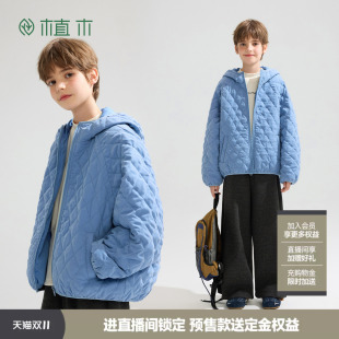 植木 男童棉服3M新雪丽加厚儿童外套童装连帽外套秋冬新款青少年