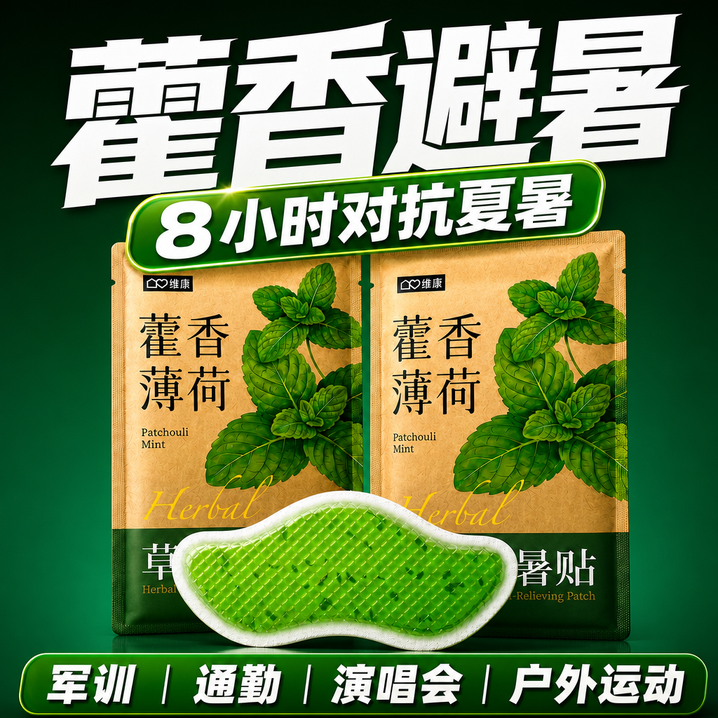 维康藿香凉暑贴冰凉贴冰贴清凉降温夏季防中暑学生军训散热贴0286