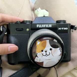 猫咪可爱镜头盖热靴盖套装 适合佳能尼康索尼富士XT5XT30ZVE10R50